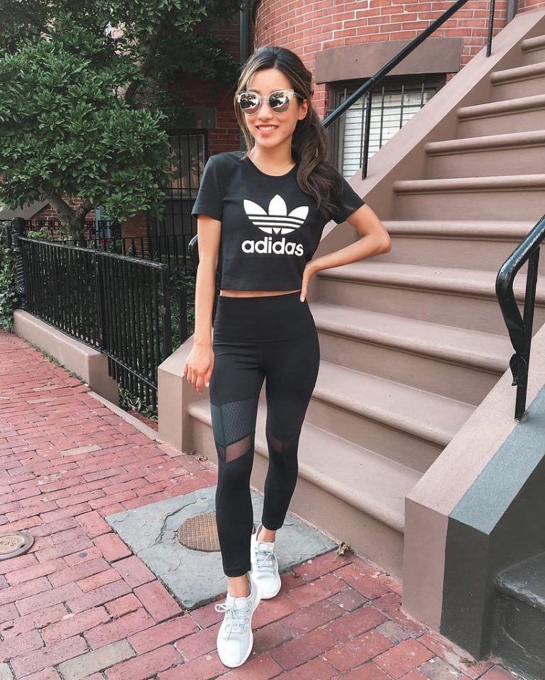 Athleisure Combination – Adidas Samba White with Adidas Leggings